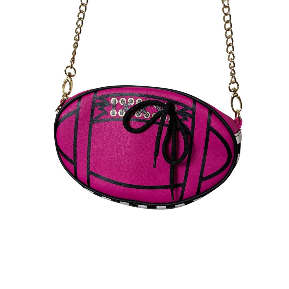 Betsey Johnson Luv Betsey Hot Pink Football Crossbody Bag Novelty Purse